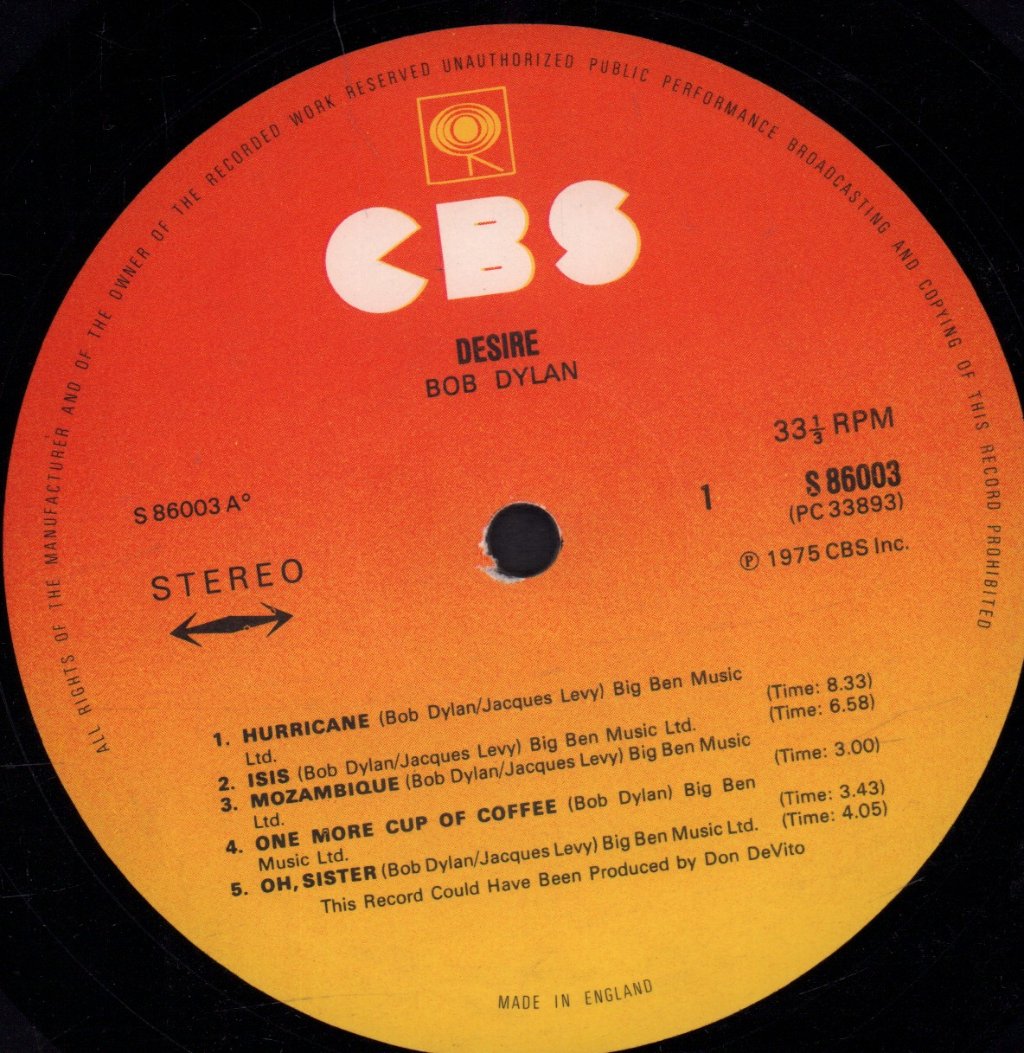 Bob Dylan - Desire - Lp