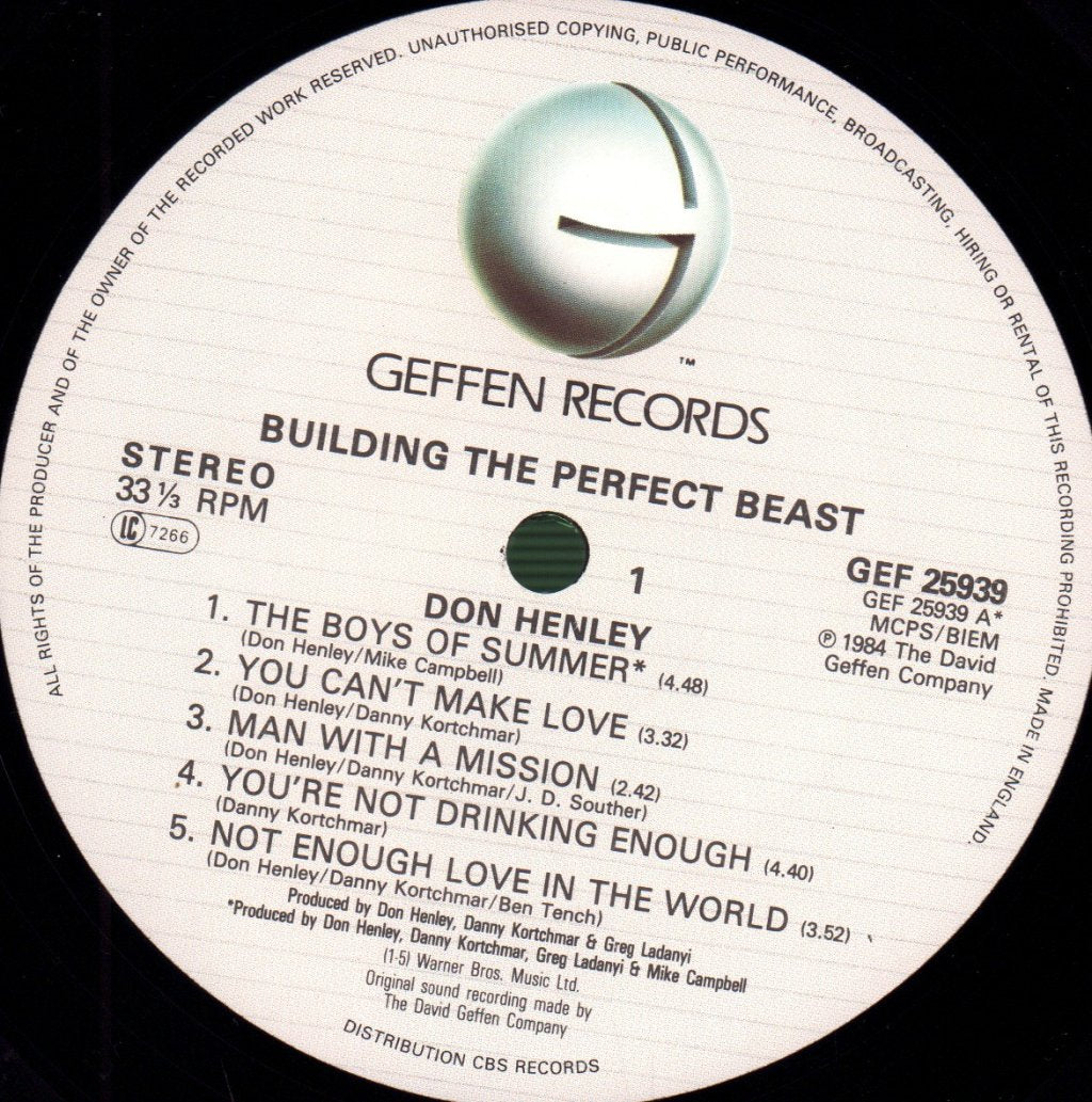 Don Henley - Building The Perfect Beast - Lp