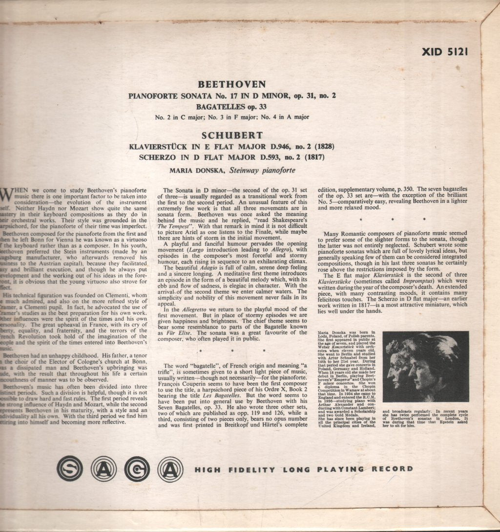Maria Donska - Beethoven - Schubert - Lp