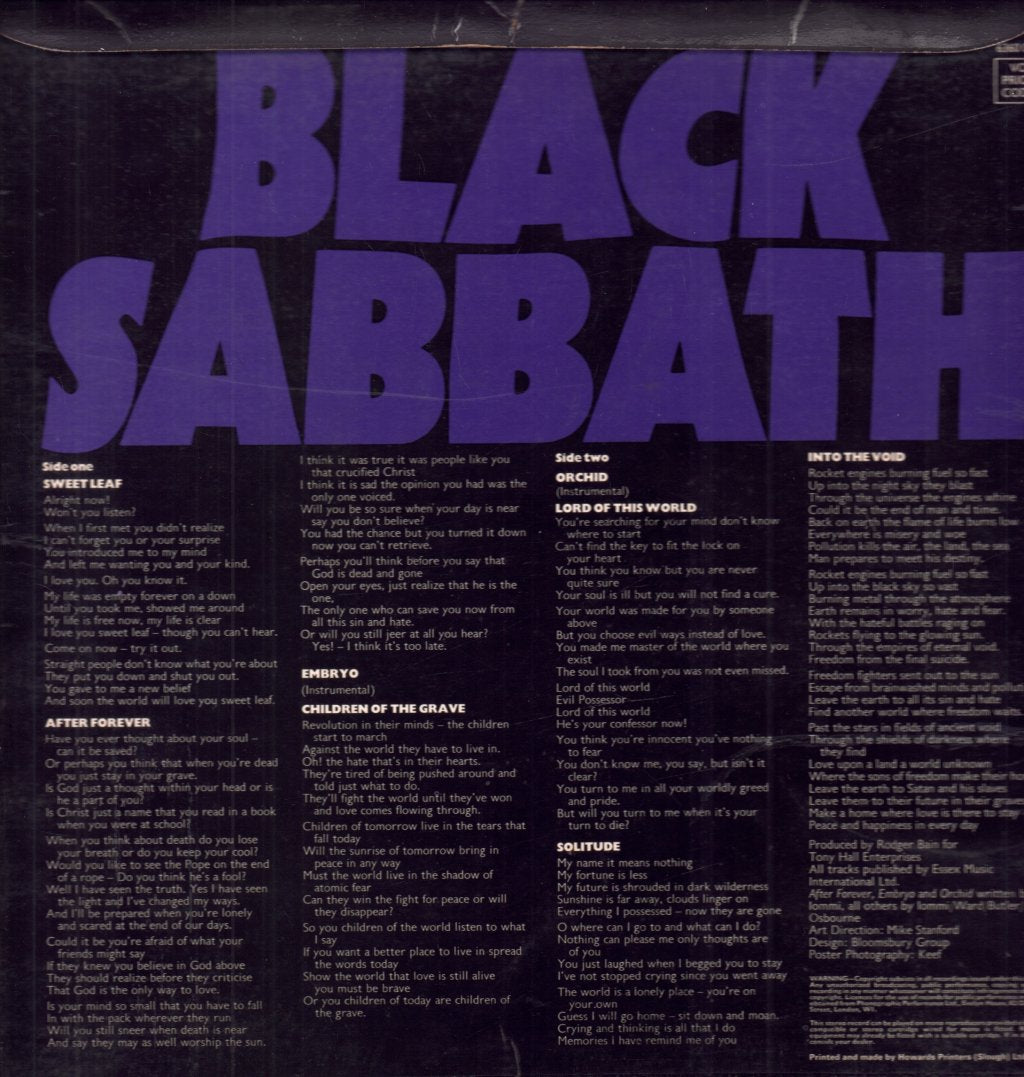 Black Sabbath - Master Of Reality - Lp