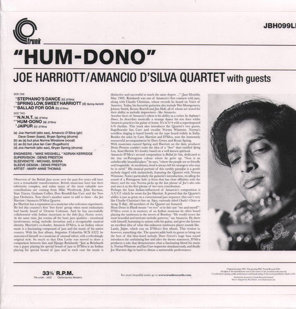 Joe Harriott & Amancio D'Silva Quartet - Hum Dono - Lp