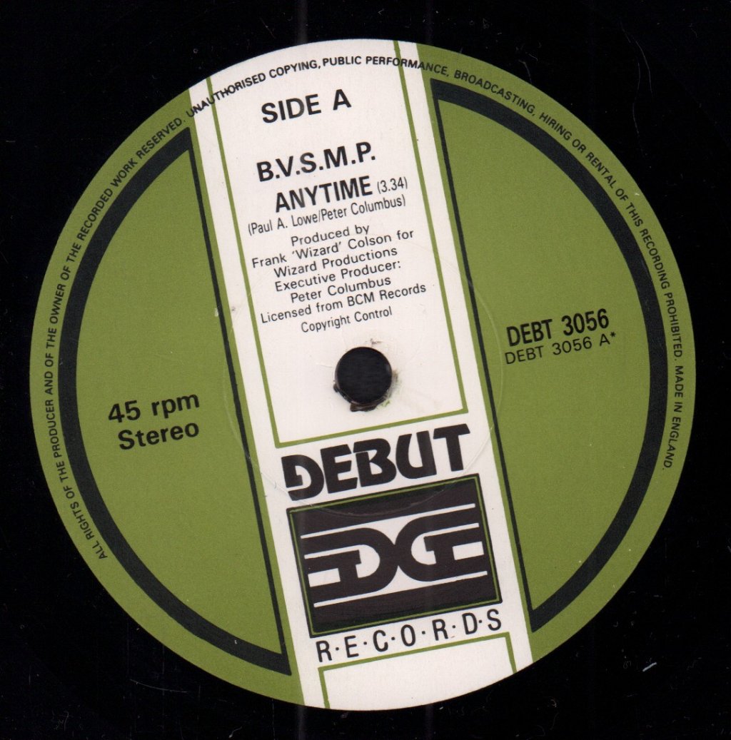 B.V.S.M.P. - Anytime - 7 Inch