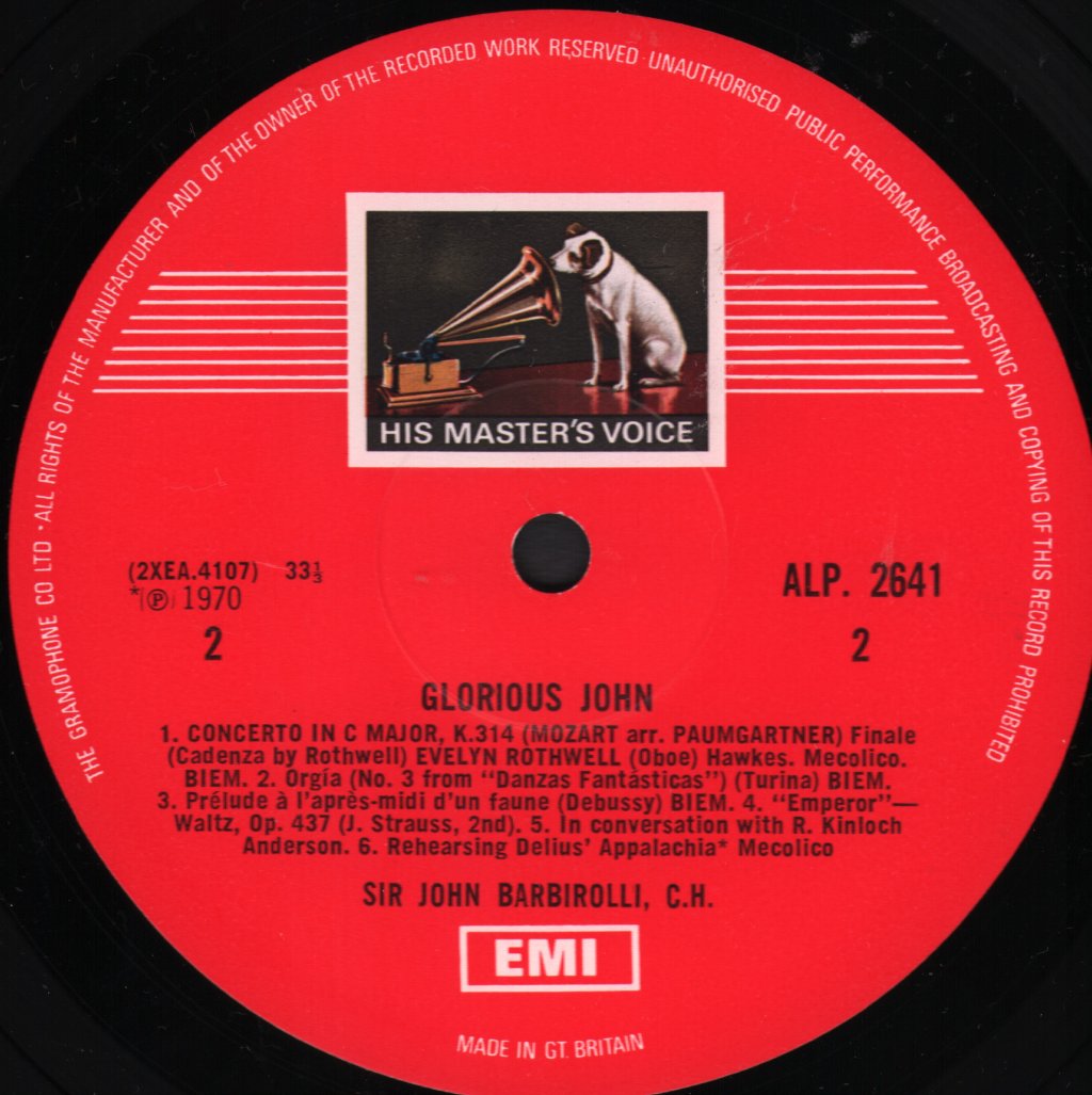 Sir John Barbirolli - Glorious John - Double Lp