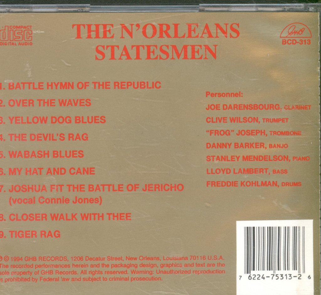 N'Orleans Statesmen - N'Orleans Statesmen - Cd