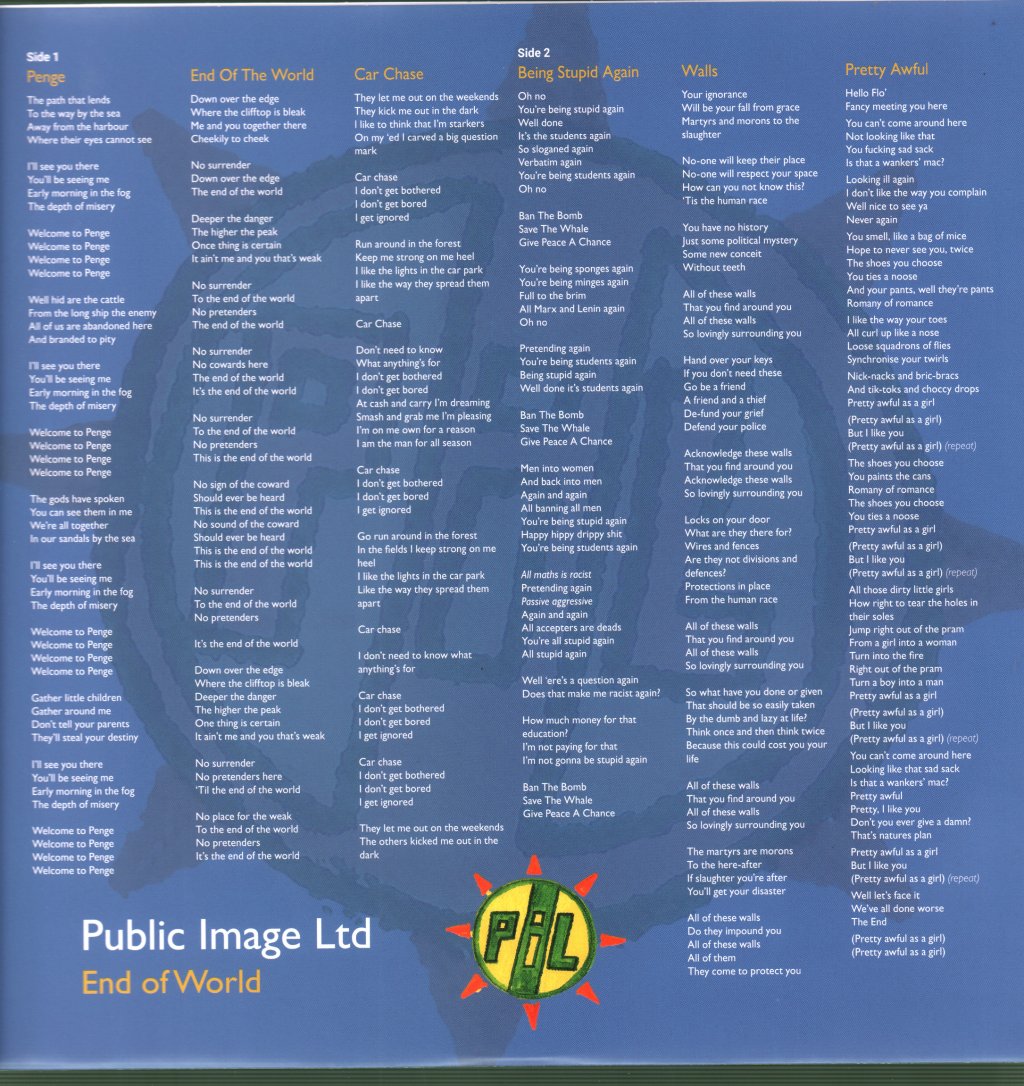 Public Image Limited - End Of World - Double Lp