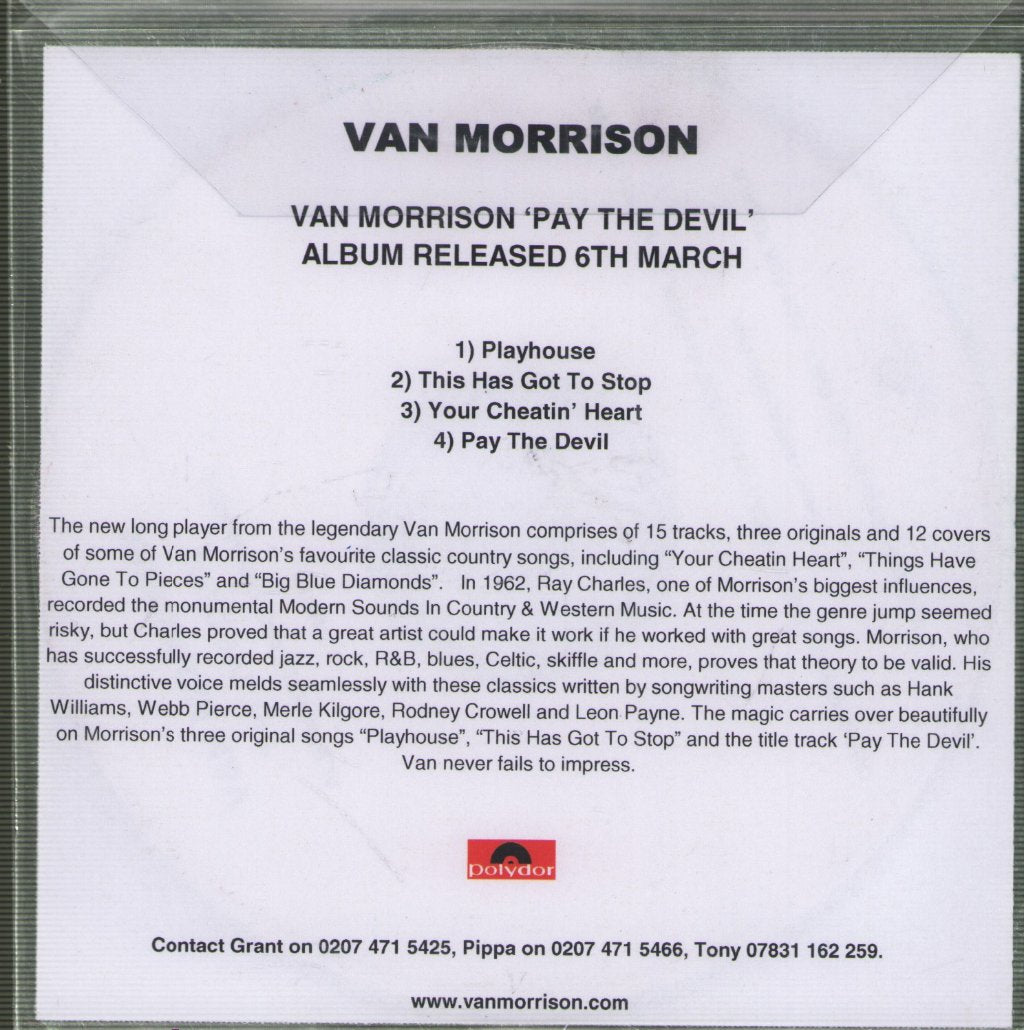 Van Morrison - Pay The Devil - Cdr