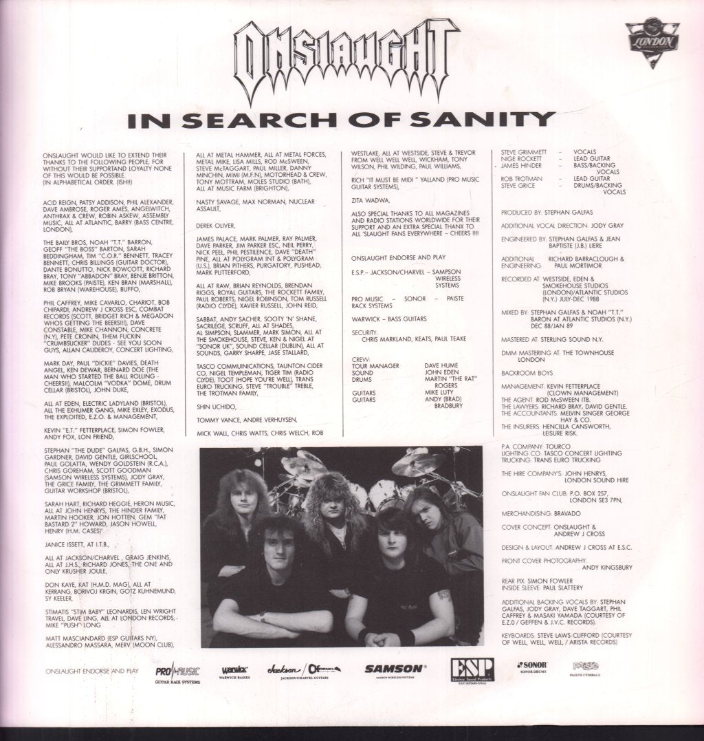 Onslaught - In Search Of Sanity - Lp