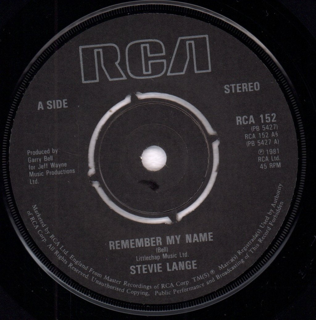 Stevie Lange - Remember My Name - 7 Inch