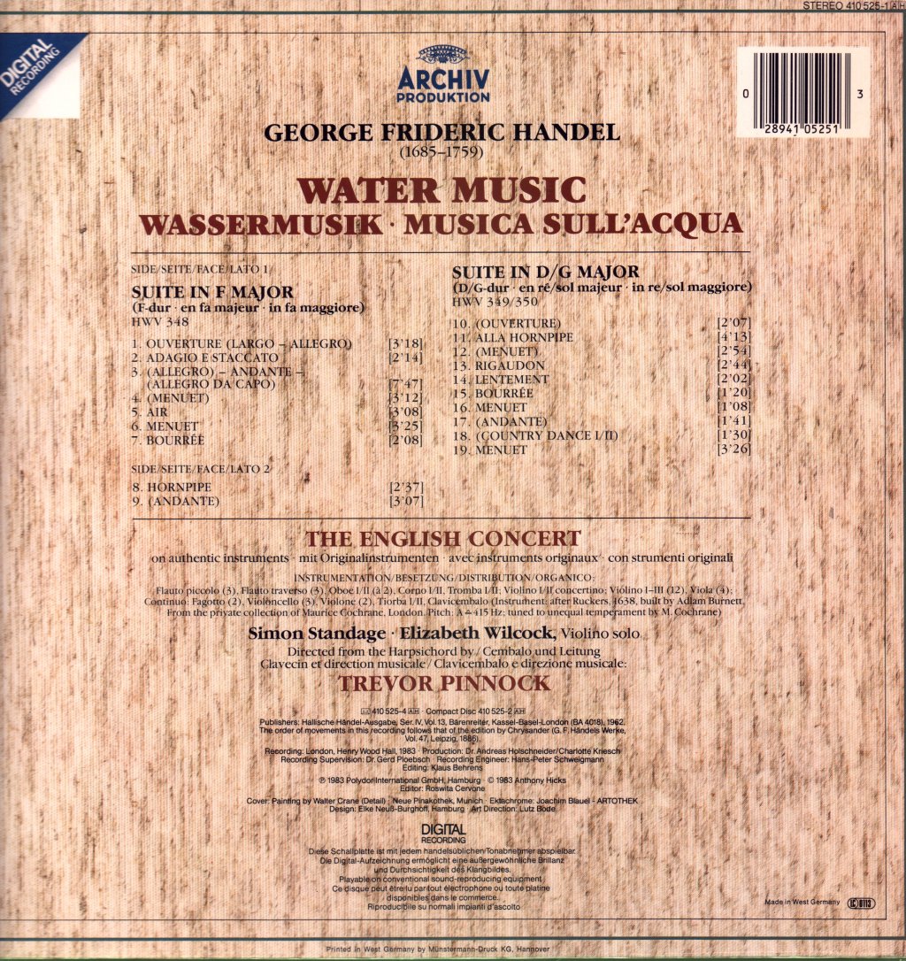 Handel - Water Music - Lp