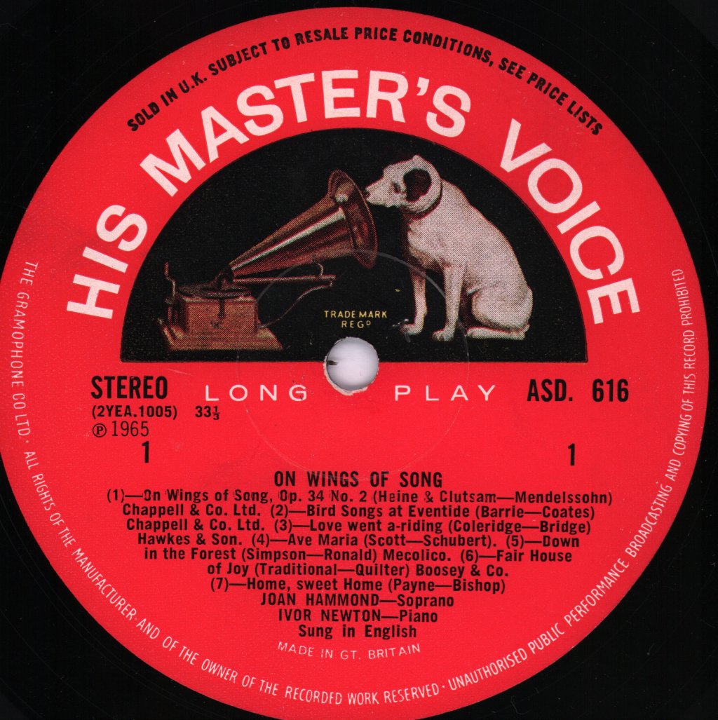 Joan Hammond - In Wings Of Song - Lp