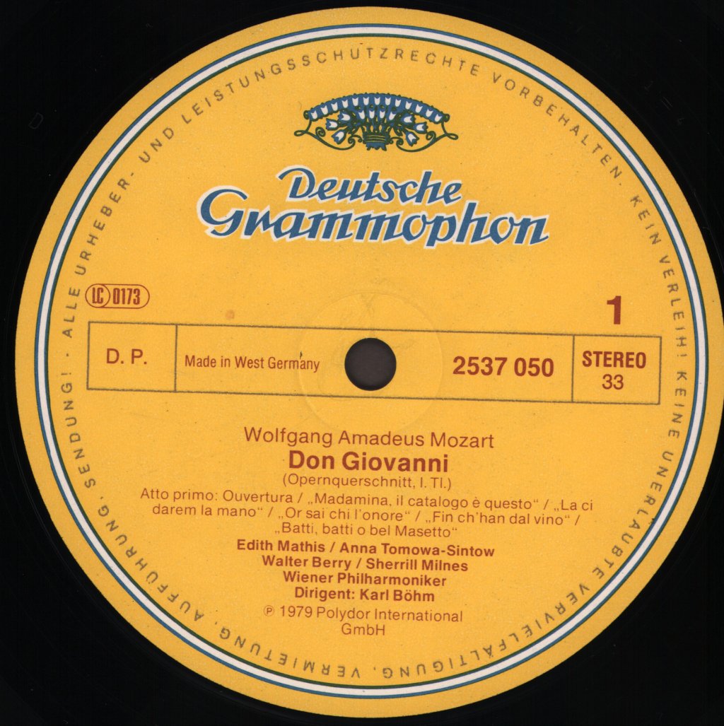 Anna Tomowa-Sintow / Teresa Żylis-Gara / Edith Mathis / Sherrill Milnes / Karl Bohm / Wiener Philharmoniker - Mozart - Don Giovanni Querschnitt / Highlights - Lp