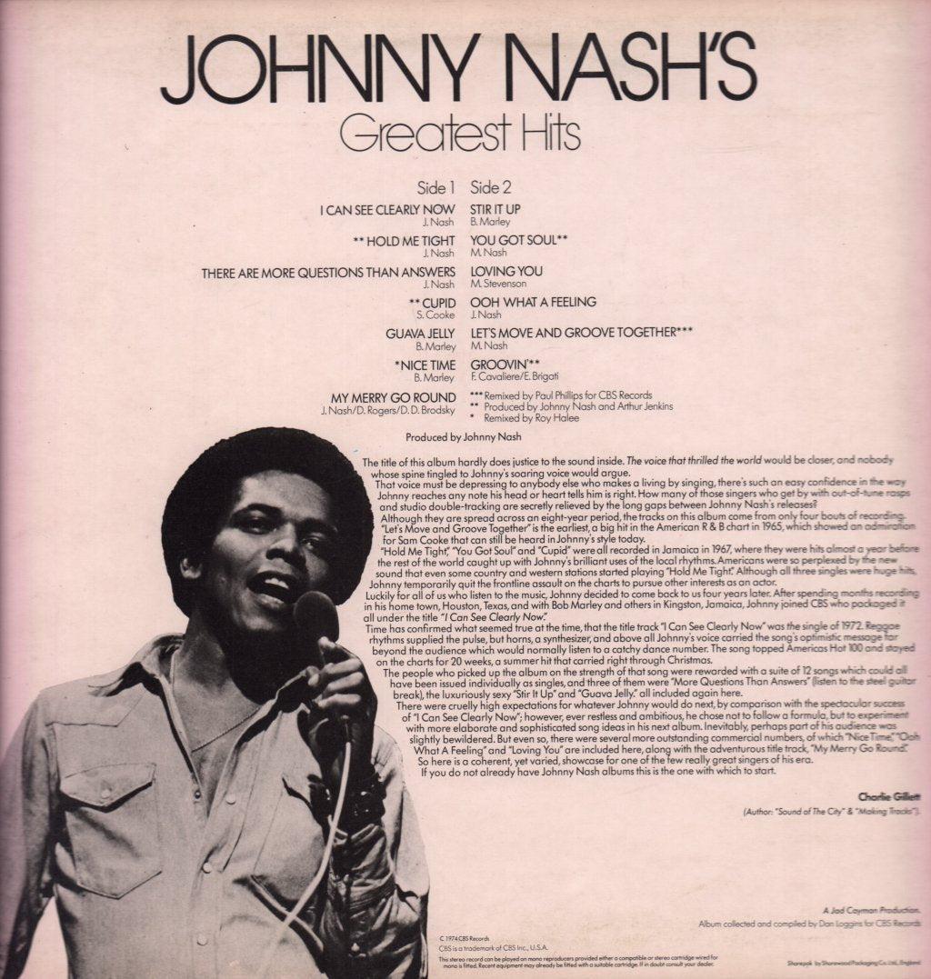 Johnny Nash - Johnny Nash's Greatest Hits - Lp