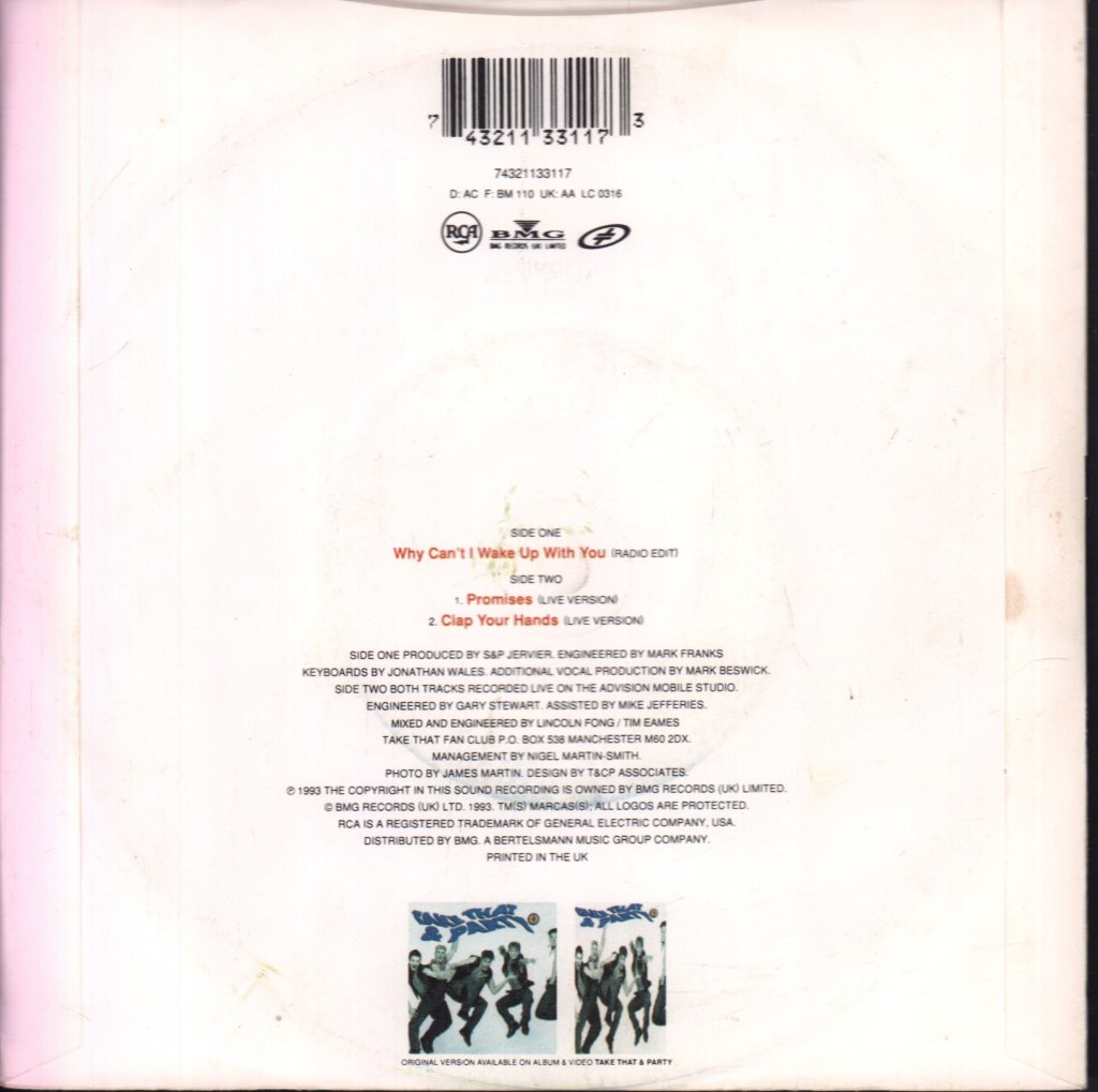 Take That (Boy Band) - Why Can't I Wake Up With You - 7 Inch