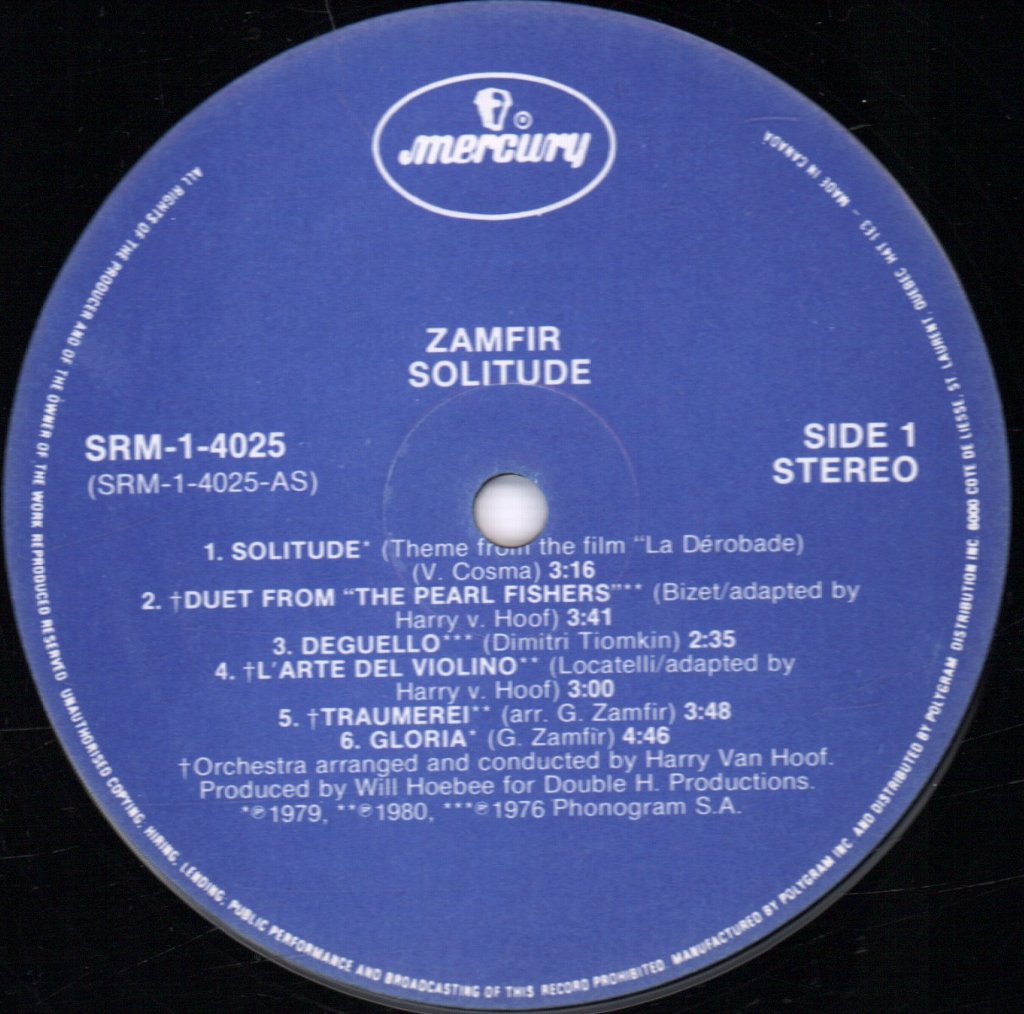 Zamfir - Solitude - Lp