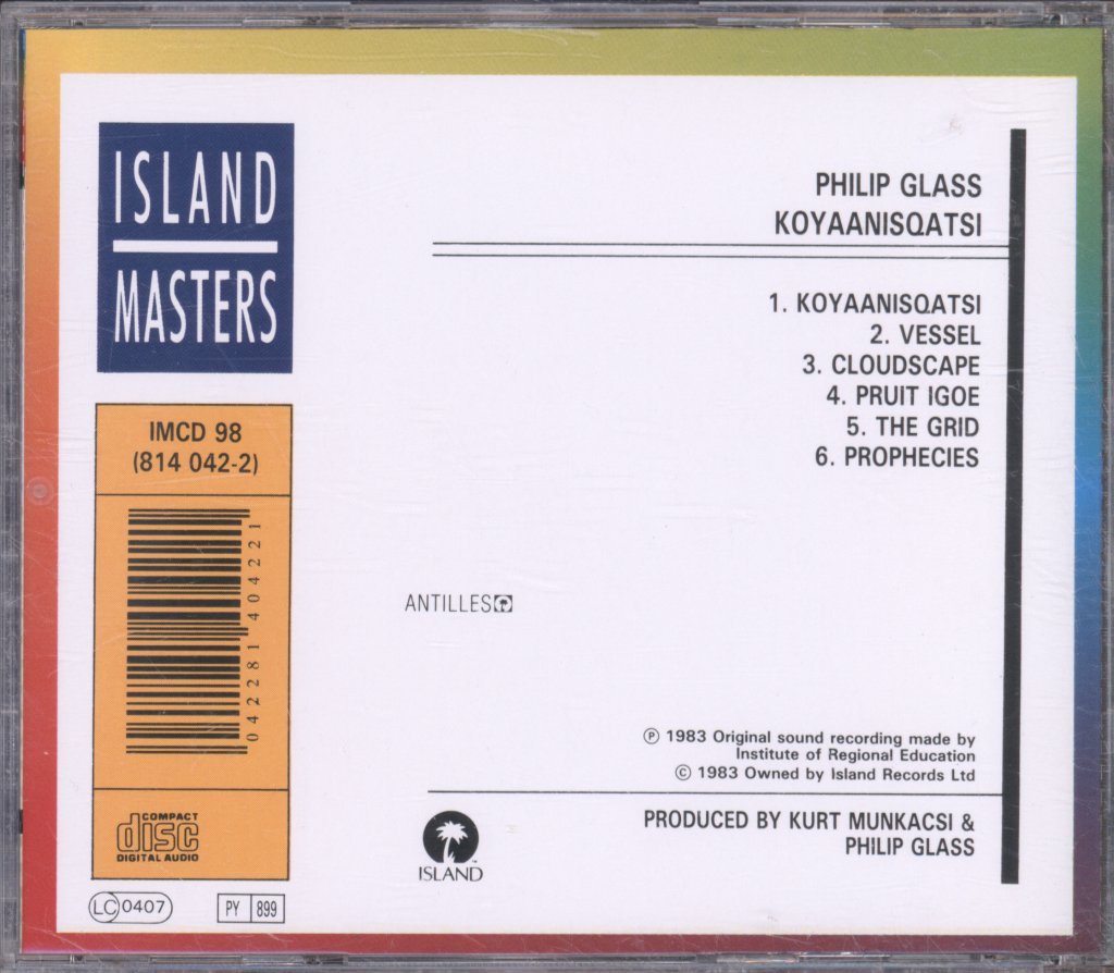 Philip Glass - Koyaanisqatsi - Cd