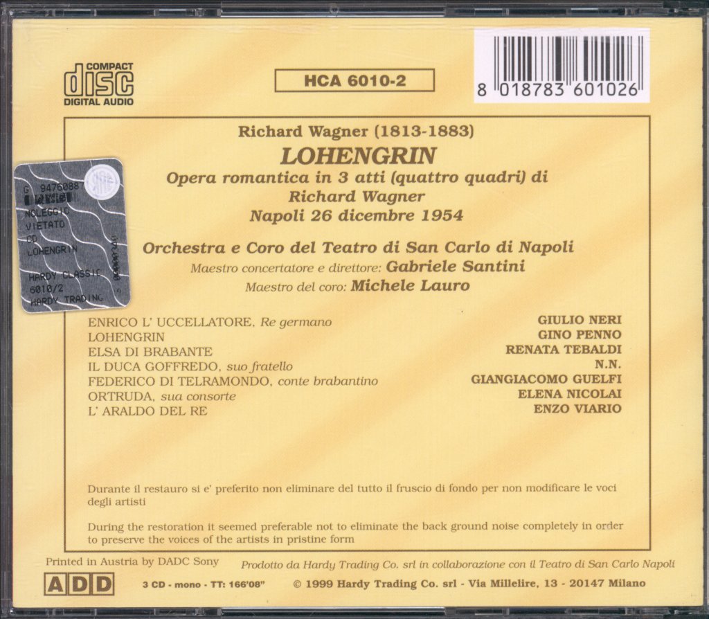 Michele Lauro - Wagner - Lohengrin - Triple Cd