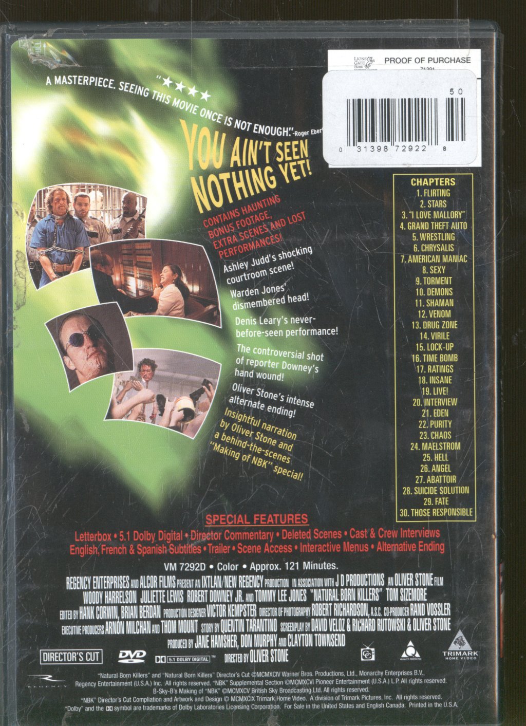 Natural Born Killers (film) - Natural Born Killers Director's Cut - Dvd