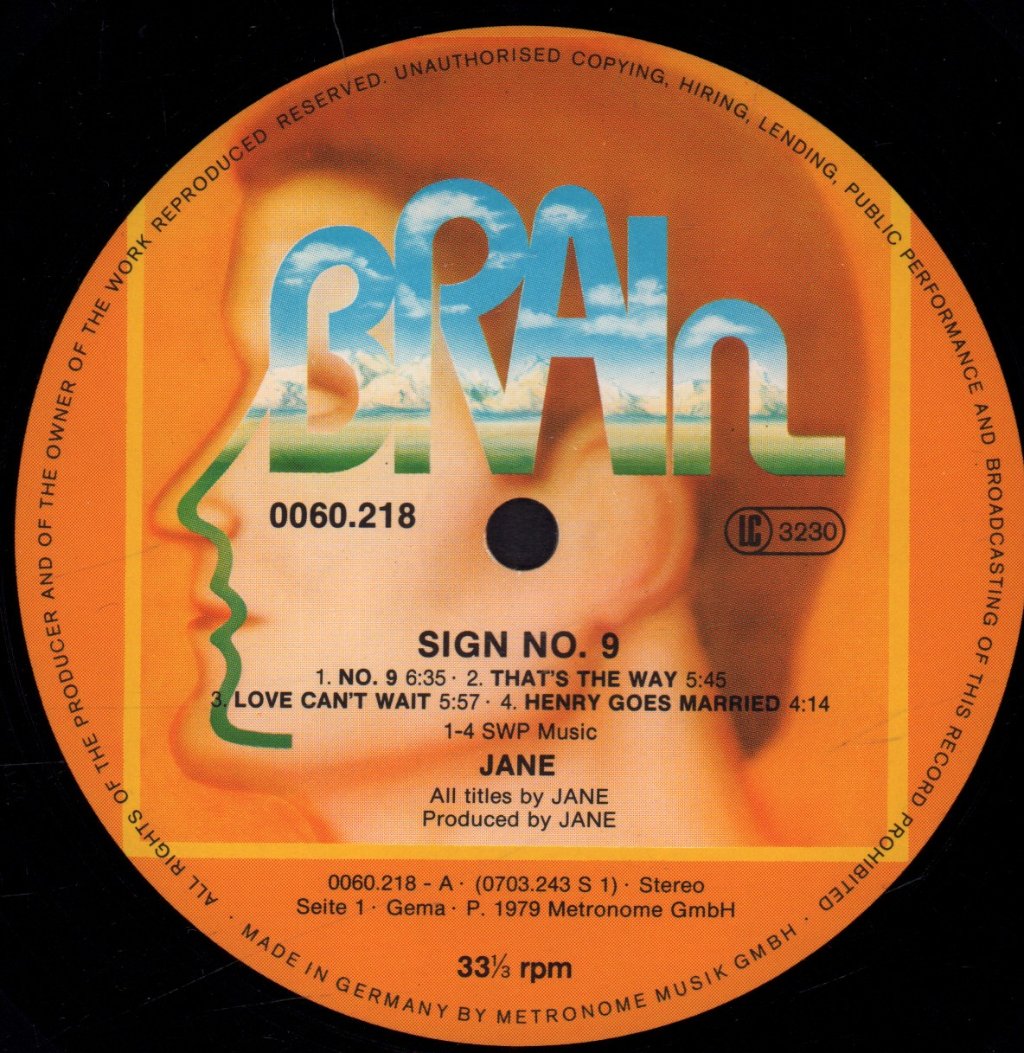 Jane (German Group) - Sign No.9 - Lp