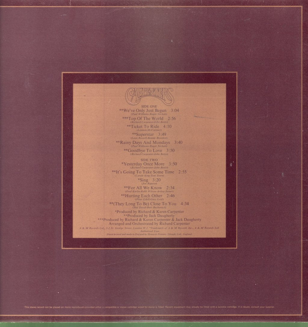 Carpenters - Singles 1969-1973 - Lp