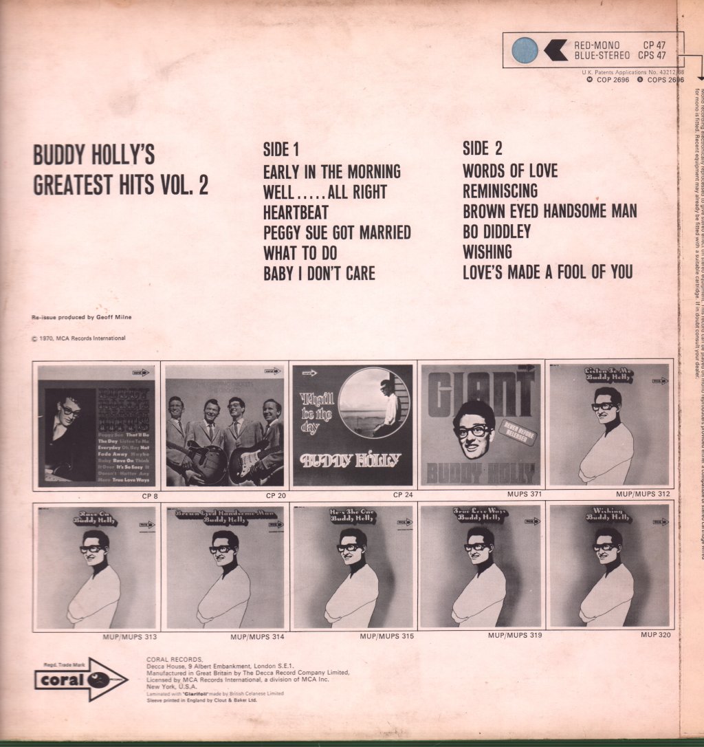 Buddy Holly - Greatest Hits Vol 2 - Lp