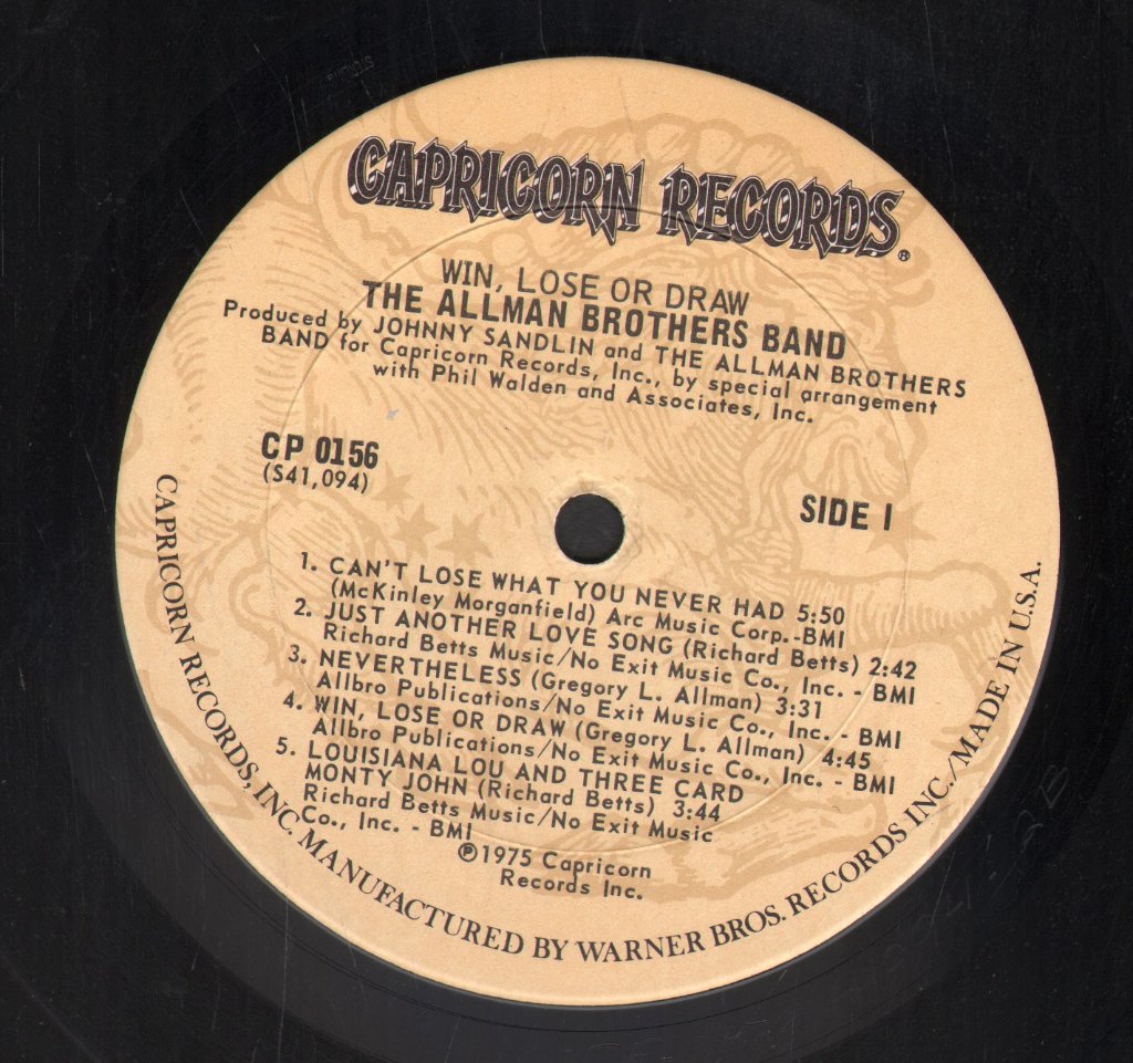 Allman Brothers Band - Win, Lose Or Draw - Lp