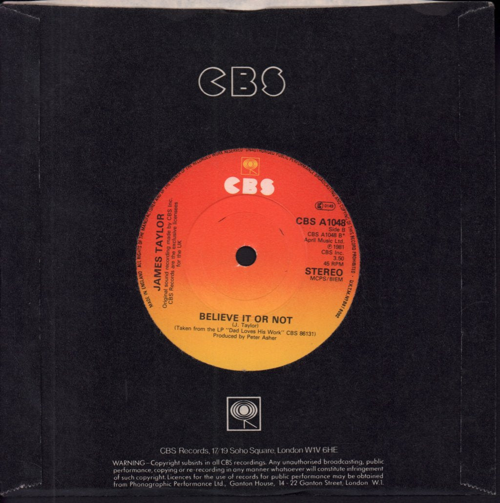 James Taylor And J D Souther - Her Town Too - 7 Inch