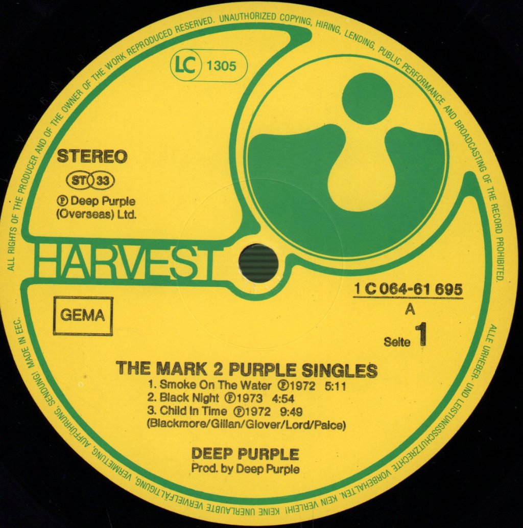 Deep Purple - Mark 2 Purple Singles - Lp