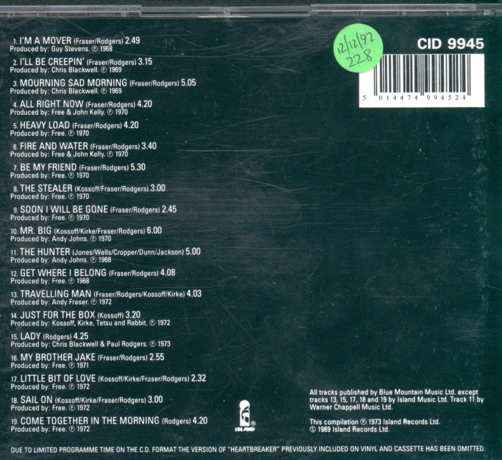 Free (Blues/Rock Group) - Free Story - Cd