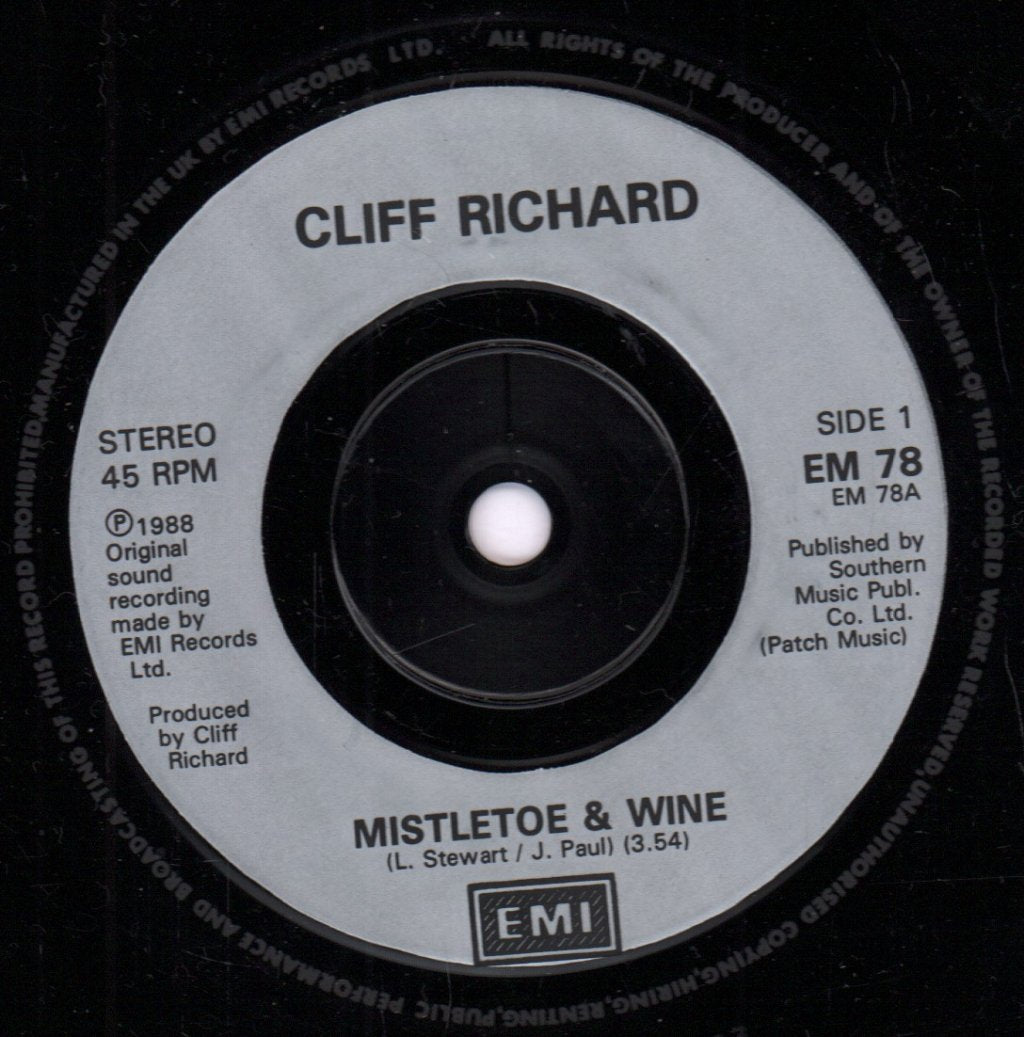 Cliff Richard - Mistletoe And Wine - 7 Inch