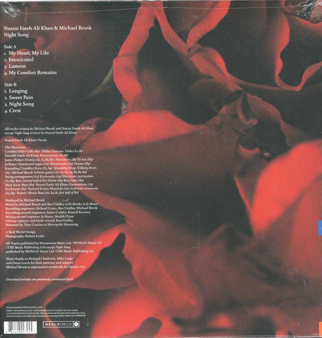 Nusrat Fateh Ali Khan And Michael Brook - Night Song - Lp