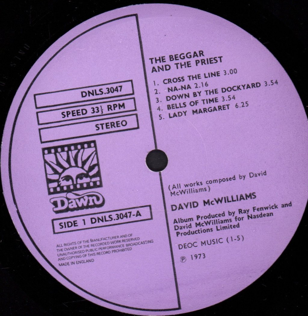 David Mcwilliams - Beggar And The Priest - Lp