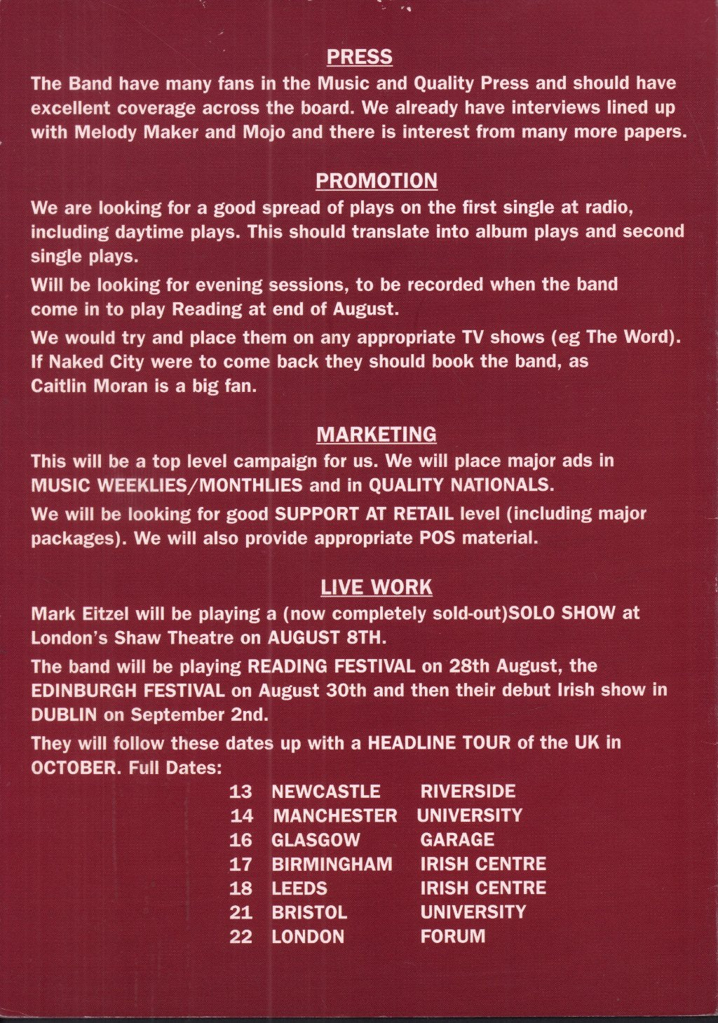 American Music Club - San Francisco - Card