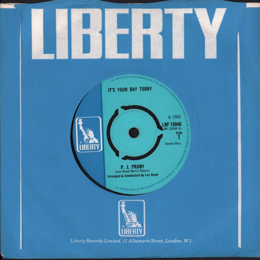P.J. Proby - It's Your Day Today - 7 Inch