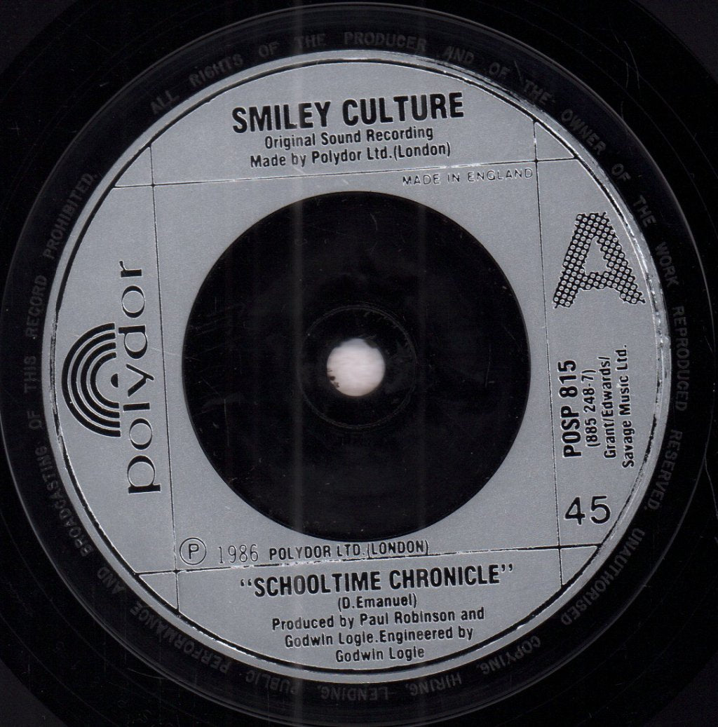 Smiley Culture - Schooltime Chronicle - 7 Inch