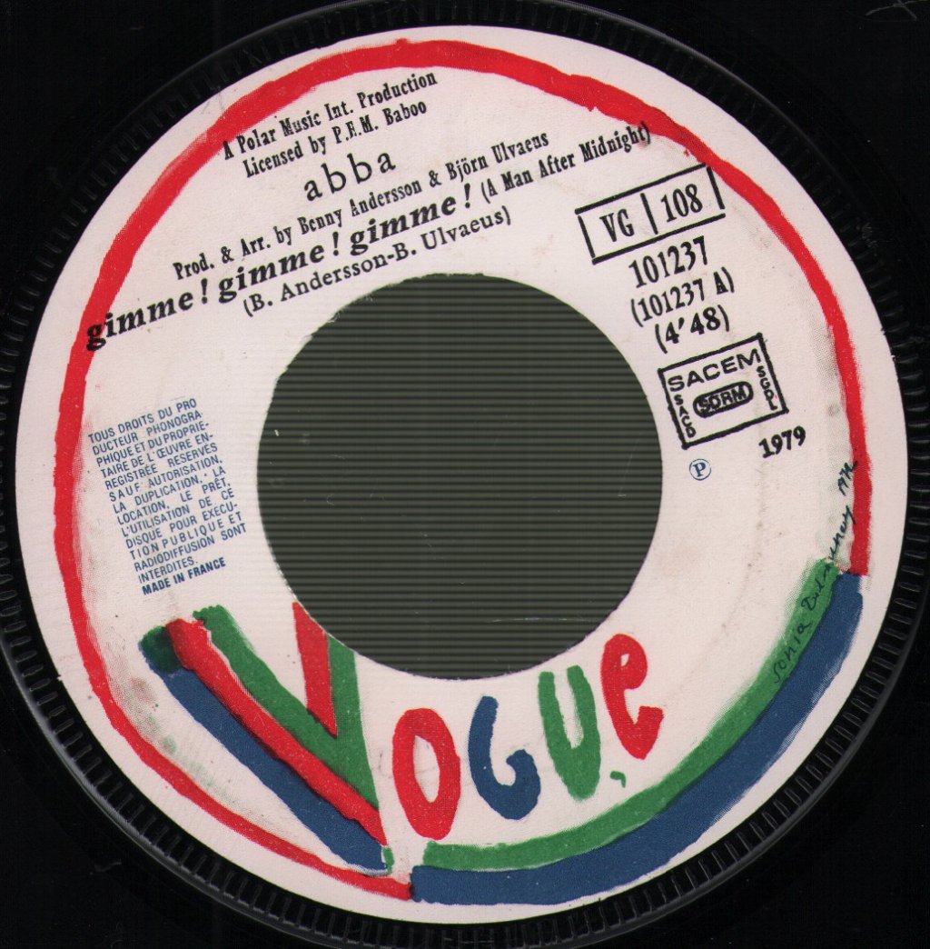 ABBA - Gimme! Gimme! Gimme! (A Man After Midnight) - 7 Inch
