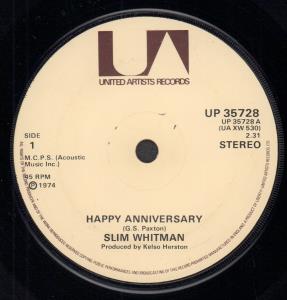 Slim Whitman - Happy Anniversary - 7 Inch