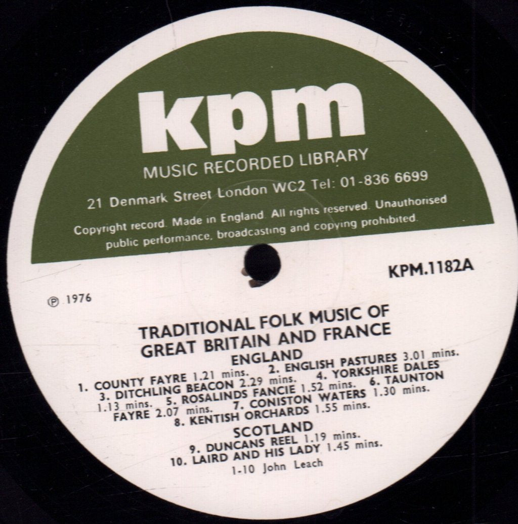 John Leach - Traditional Folk Music Of Great Britain And France - Lp