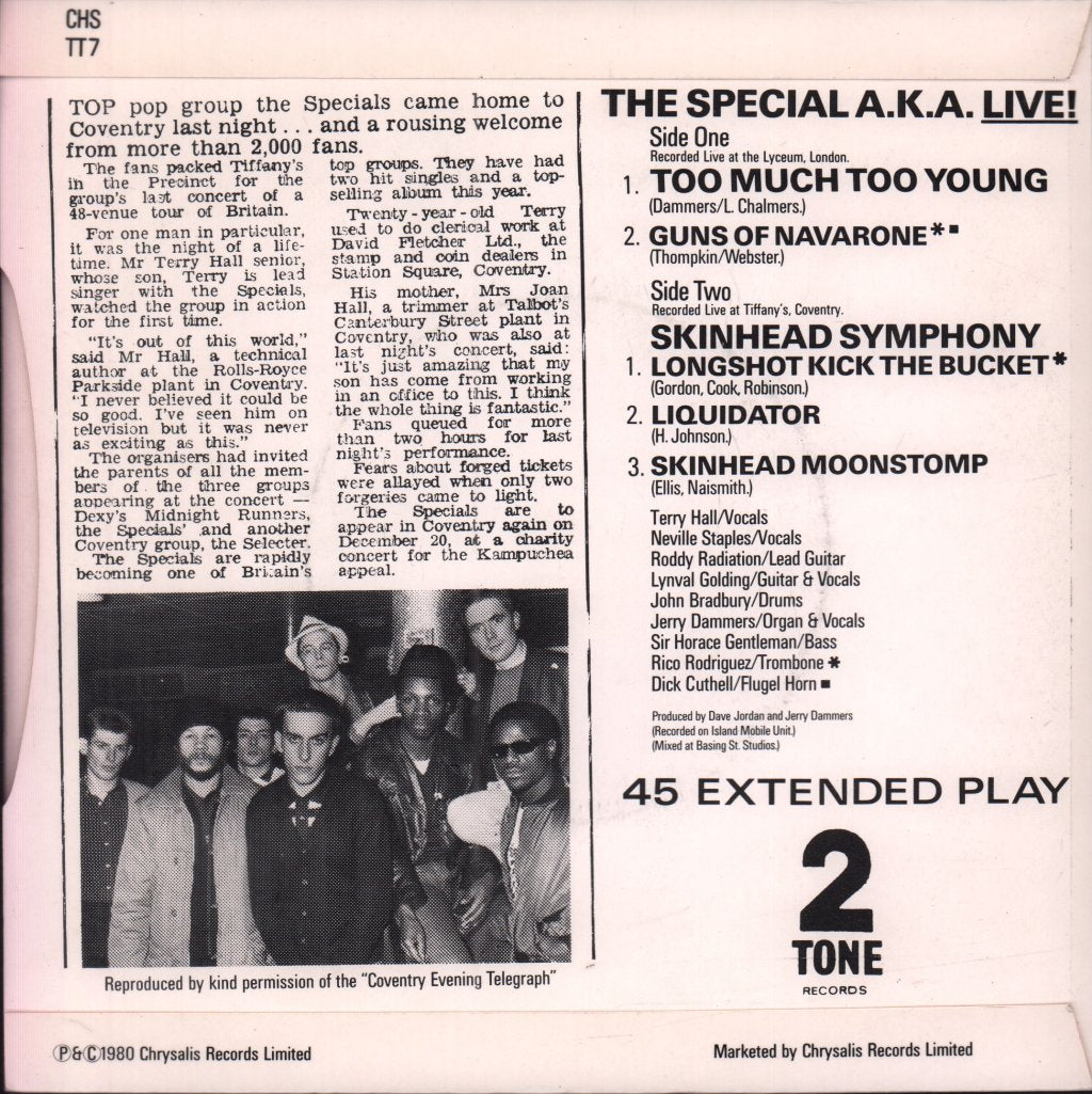 Special AKA - Too Much Too Young - 7 Inch