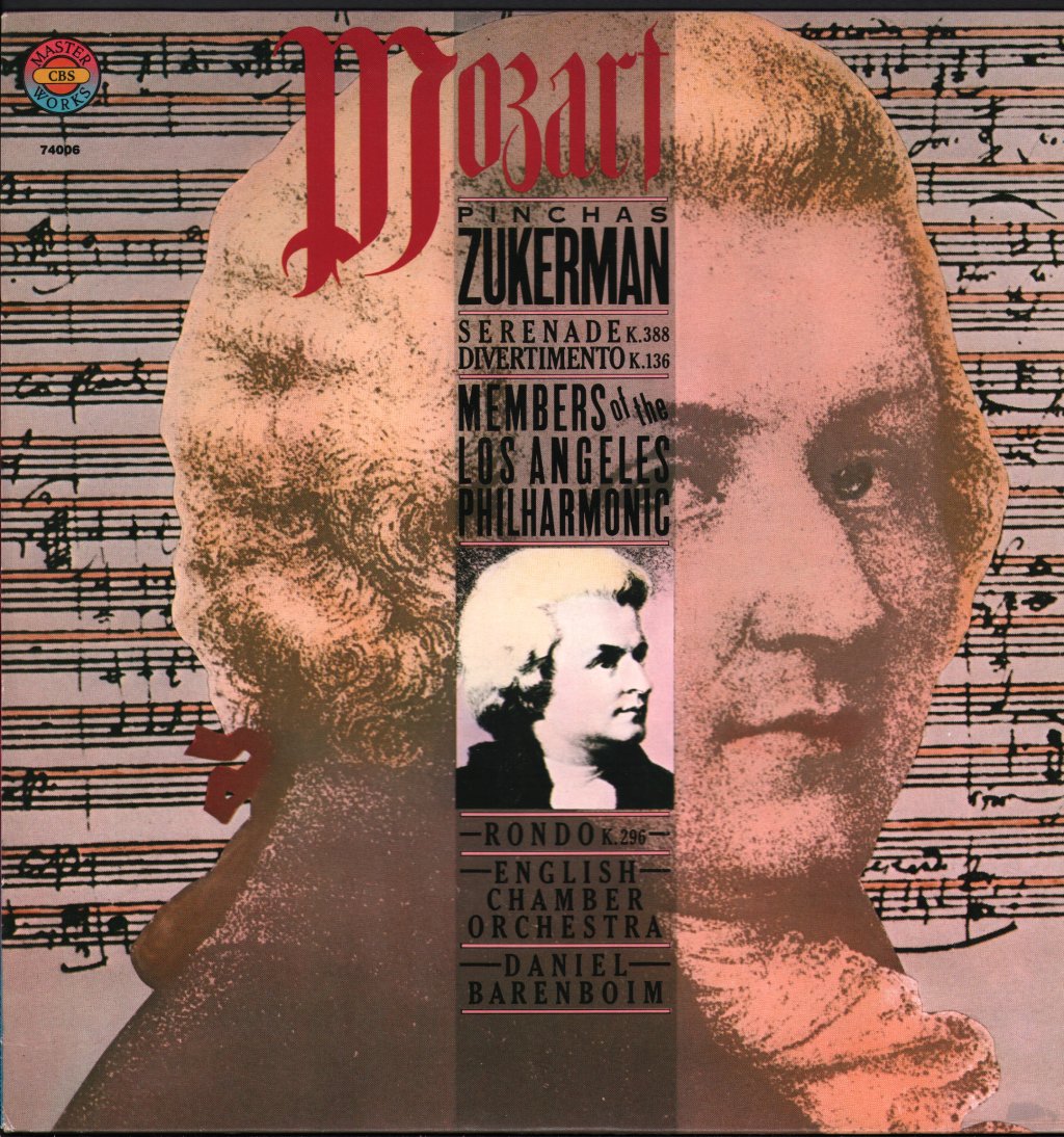 Pinchas Zukerman / Members Of The Los Angeles Philharmonic / English Chamber Orchestra / Daniel Barenboim - Mozart - Serenade K. 388 / Divertimento K. 136 / Rondo K. 296 - Lp