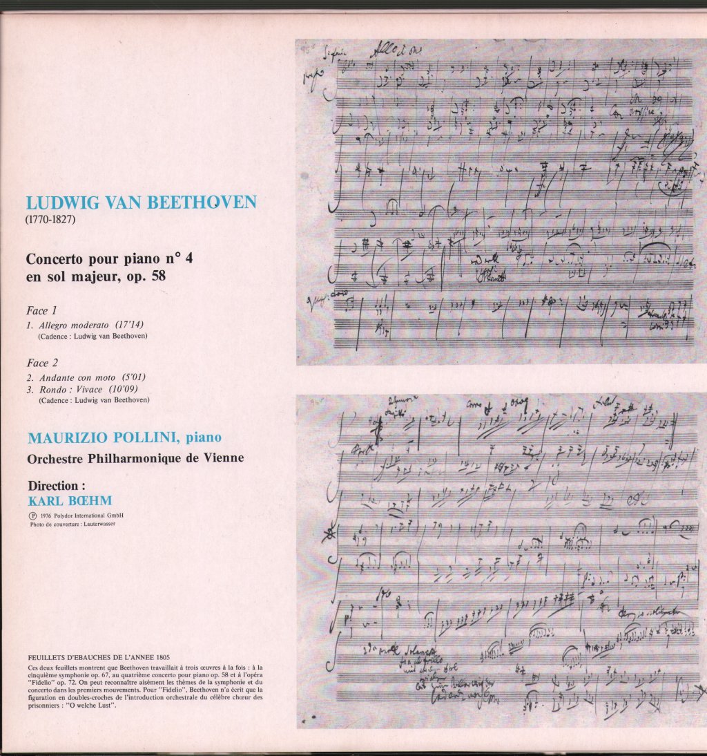 Maurizio Pollini / Karl Boehm / Orchestre Philharmonique De Vienne - Beethoven - Concerto Pour Piano No 4 - Lp