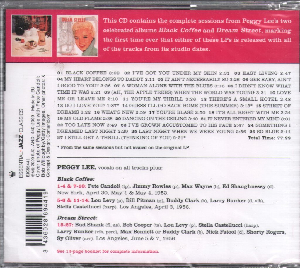 Peggy Lee - Black Coffee & Dream Street - The Complete Sessions - Cd
