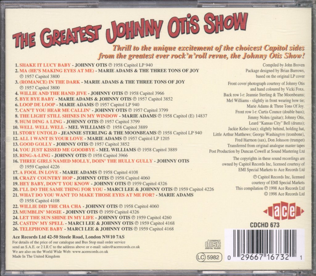 Johnny Otis Show - Greatest Johnny Otis Show - Cd
