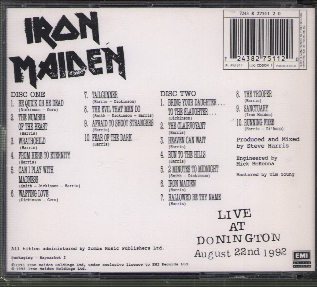Iron Maiden - Live At Donington - Cd Set