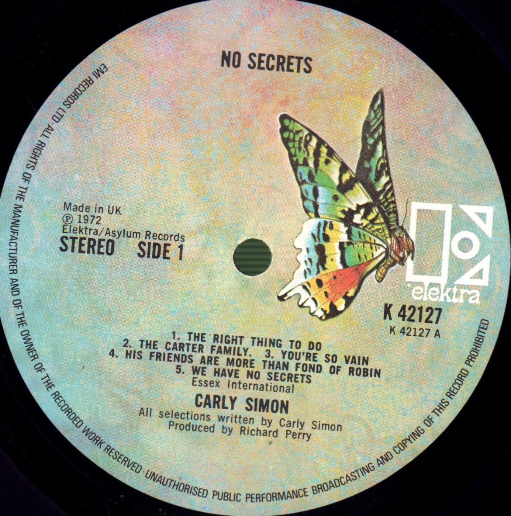 Carly Simon - No Secrets - Lp