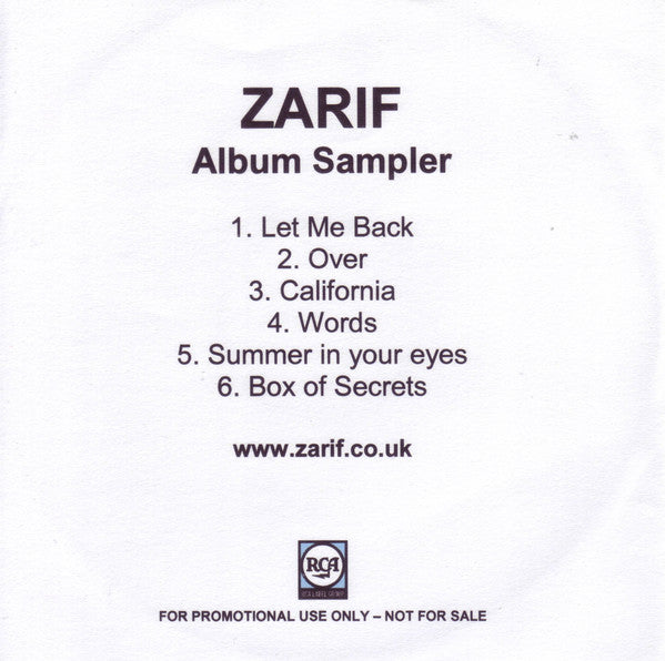 Zarif - Album Sampler - Cdr