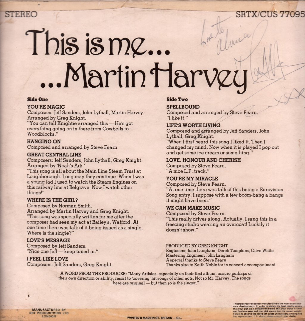 Martin Harvey - this is me - Lp