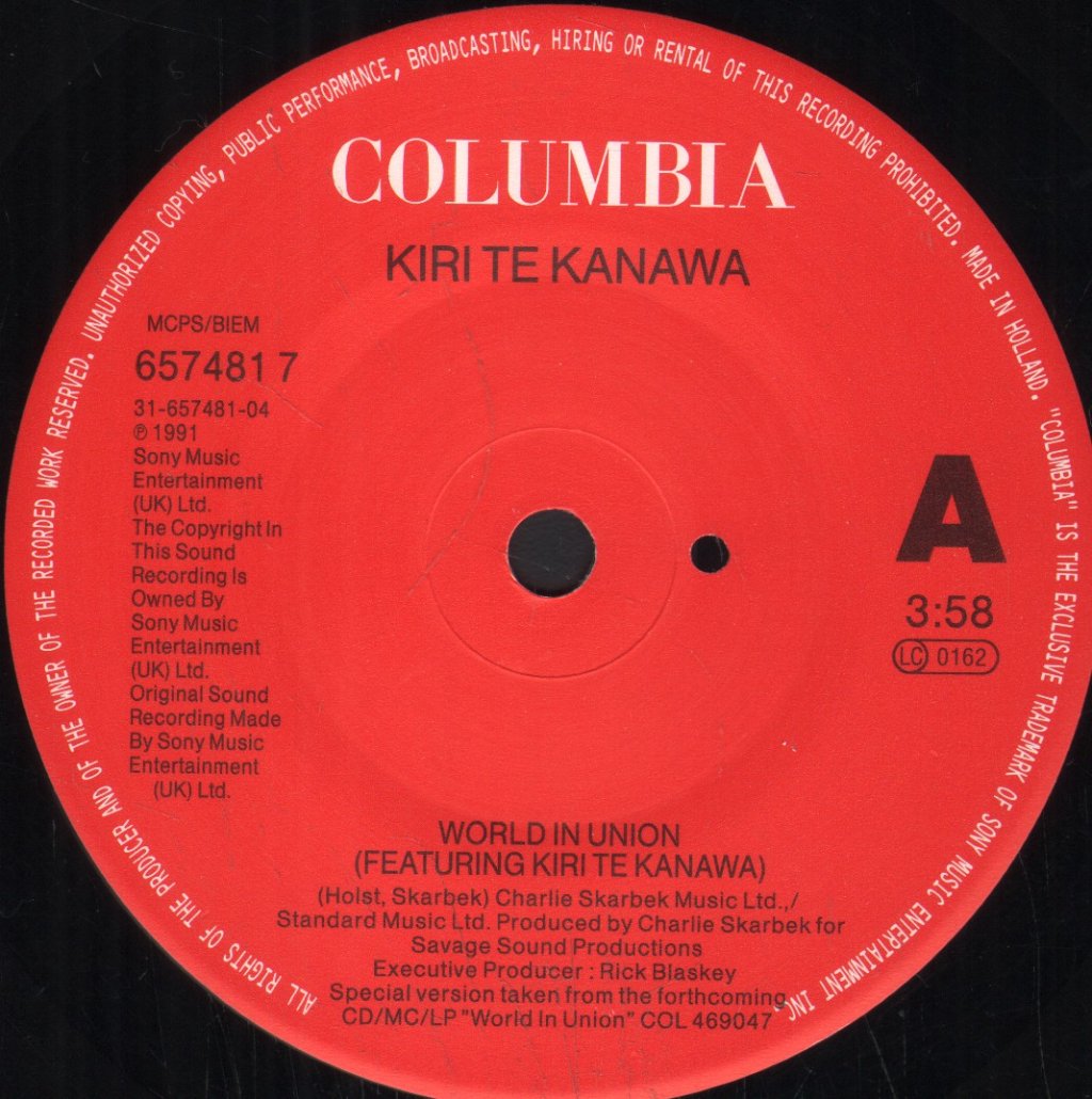 Kiri Te Kanawa - World In Union - 7 Inch