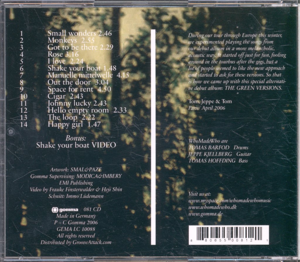 WhoMadeWho - Green Versions - Cd