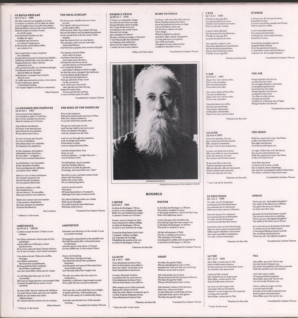 Claudette Leblanc / Boaz Sharon - Le Cortege d'Amphitrite - Songs by Charles Koechlin - Lp