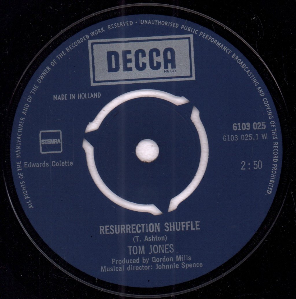 Tom Jones - Resurrection Shuffle - 7 Inch